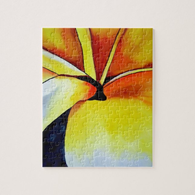 Puzzle Arte abstracto de la flor tropical frangipani (Vertical)
