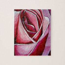 Puzzle Arte abstracto de macroflor de rosa Rose acuarela