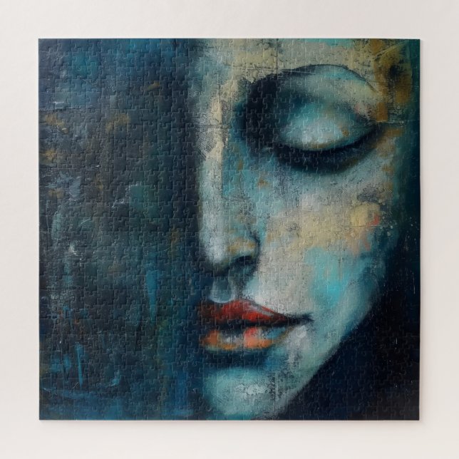 Puzzle Arte abstracto de mujer azul (Vertical)