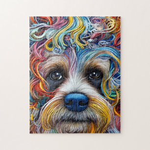 Puzzle Arte abstracto de perros vibrantes