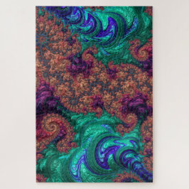 Puzzle Arte abstracto fractal de color boho groovy