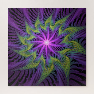 Puzzle Arte abstracto fractal de flor moderna púrpura ver