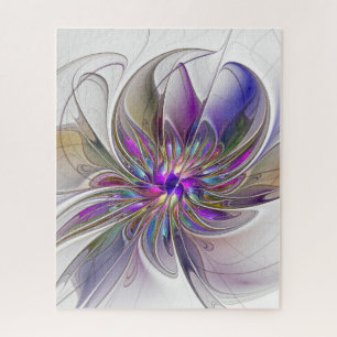 Puzzle Arte abstracto fractal de flores enérgico y colori