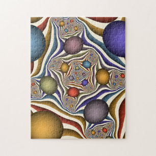 Puzzle Arte abstracto fractal moderno colorido que vuela