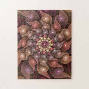 Puzzle Arte abstracto fractal moderno de flor brillante s