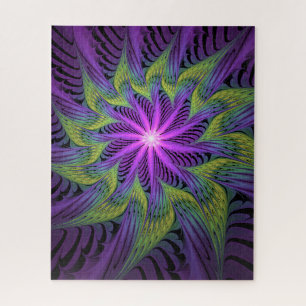 Puzzle Arte abstracto fractal moderno de flor púrpura ver