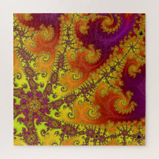 Puzzle Arte abstracto funky fractal en espiral vibrante y