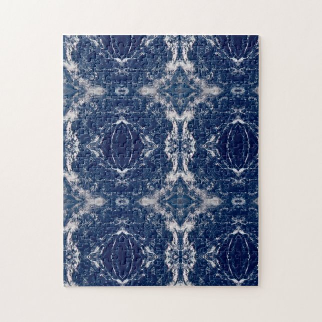 Puzzle Arte abstracto geométrico de arte azul (Vertical)