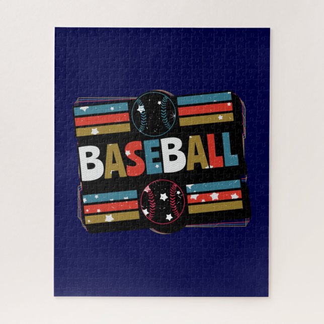 Puzzle Arte abstracto geométrico de béisbol (Vertical)