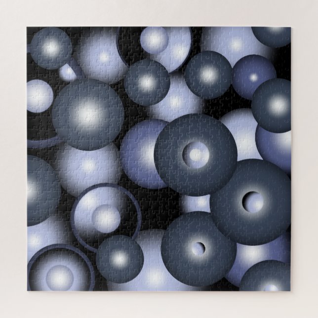 Puzzle Arte abstracto orbital de círculo global concéntri (Vertical)