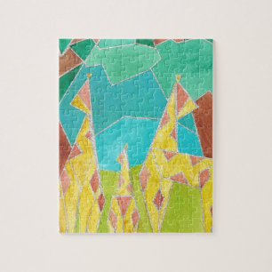 Puzzle Arte abstracto original de la familia de jirafas