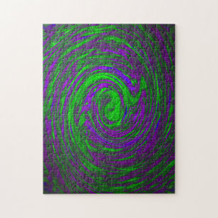 Puzzle Arte Abstracto Verde Púrpura Enfrentando Aislamien