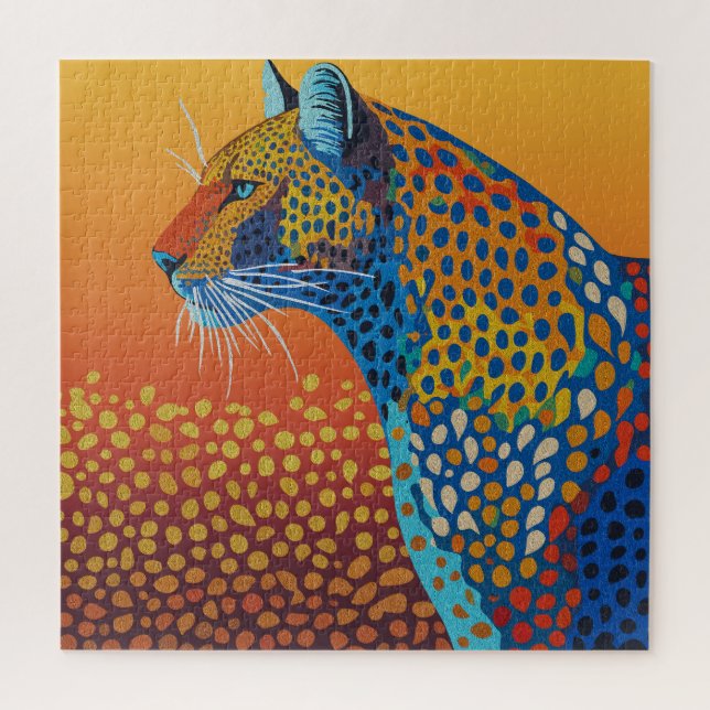 Puzzle Arte abstracto vibrante de leopardo (Vertical)