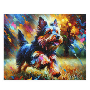 Puzzle Arte acrílico de Australian Terrier: Aussi azul y