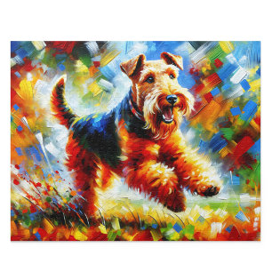 Puzzle Arte acrílico de Terrier Galés: Galés negro y cane