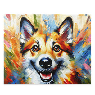 Puzzle Arte Acrílico Marrón Rojizo del Lundehund Noruego