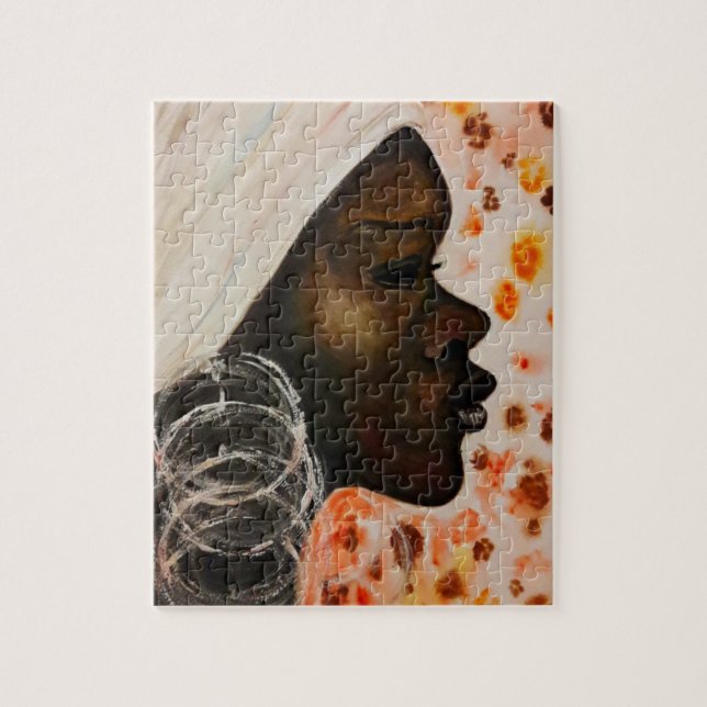 Puzzle Arte acuarela - Belleza africana - mujer - (Vertical)