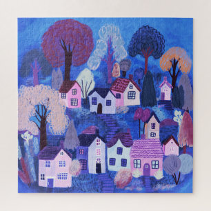 Puzzle Arte acuático de Ilustracion de pueblo cutáneo