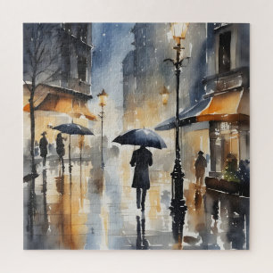 Puzzle Arte acuático de la ciudad lluviosa