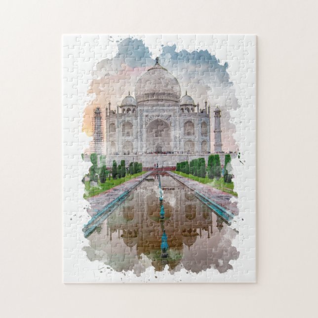 Puzzle Arte acuático de Taj Mahal India (Vertical)