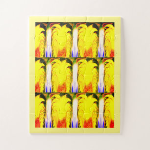 Puzzle Arte amarillo tropical divertido