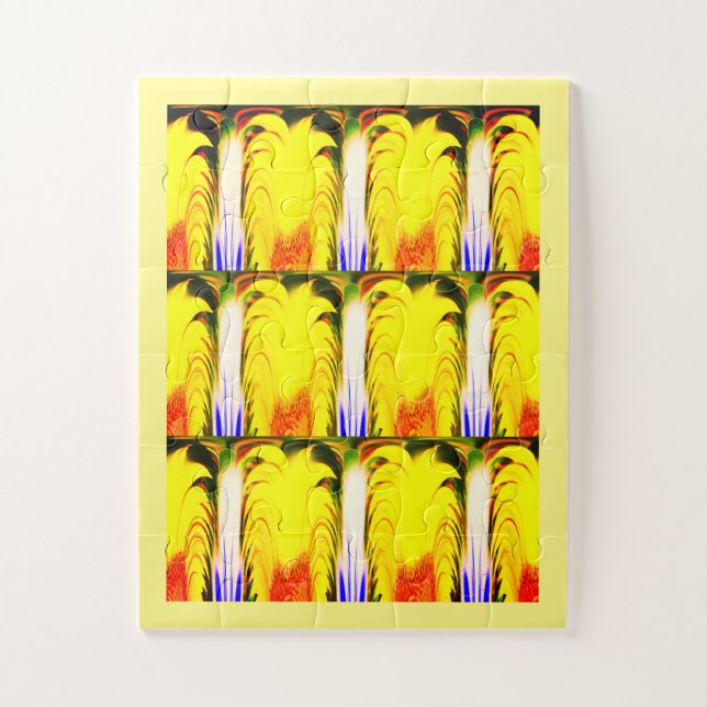Puzzle Arte amarillo tropical divertido (Vertical)