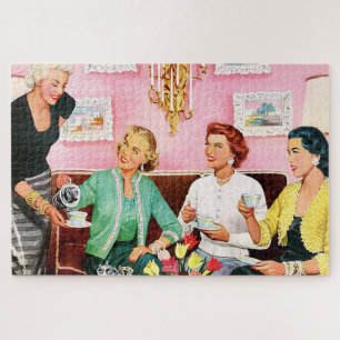 PUZZLE ARTE ANTIGUO DE TÉ DE TARDE DE LOS AÑOS 50