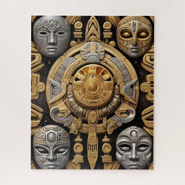Puzzle Arte azteca rico y vibrante (Vertical)
