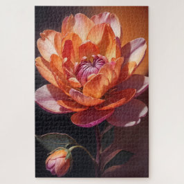 Puzzle Arte Botánico Floral Rosa Naranja