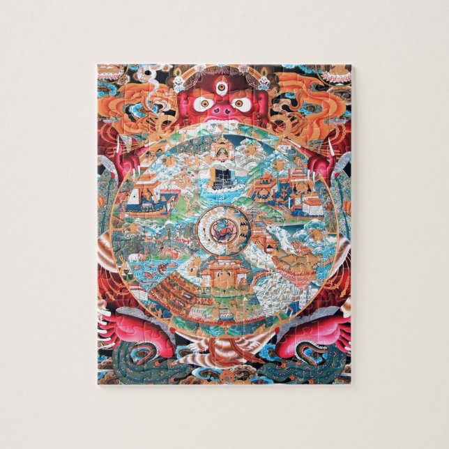 Puzzle Arte budista tibetano (rueda de la vida) (Vertical)