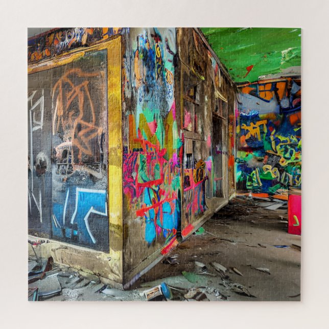 Puzzle Arte Callejero Edificio Abandonado Personalizado (Vertical)