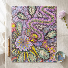 Puzzle Arte caprichoso de flores pastel dibujado a mano