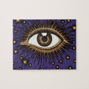Puzzle Arte Celestial Místico del Ojo que Todo lo Ve Vint