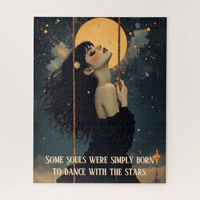 Puzzle Arte Celestial | Mujer Gótica | Cita Espiritual (Vertical)
