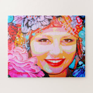 Puzzle Arte chica de flores