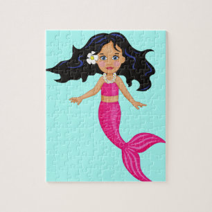 Puzzle Arte chica de Sirena Rosa