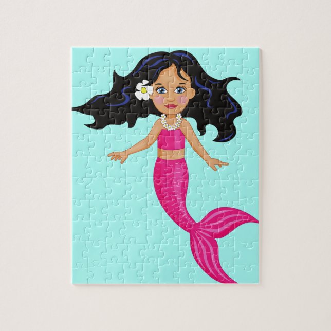 Puzzle Arte chica de Sirena Rosa (Vertical)
