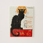 Puzzle Arte clásico Steinlen Black Cat<br><div class="desc">Un hermoso gato negro vintage del artista francés Theophile Steinlen,  un poster clásico del cabaret de Chat Noir de Victoria en Montmartre en París,  Francia.</div>