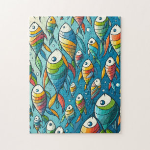 Puzzle Arte colorido de peces submarinos