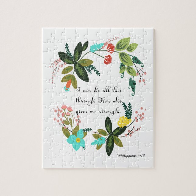 Puzzle Arte cristiano de la cita - 4:13 de los filipenses (Vertical)