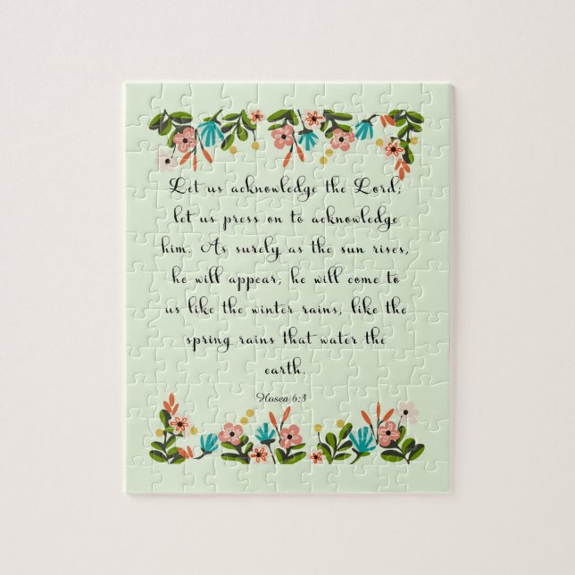 Puzzle Arte cristiano de la cita - 6:3 de Hosea (Vertical)