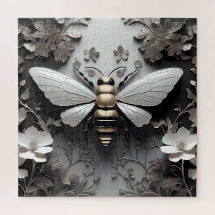 Puzzle Arte de abejas doradas geométricas