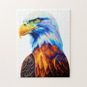 Puzzle Arte de águila calva colorido