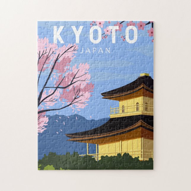 Puzzle Arte de arte de viaje de Kioto Japón (Vertical)