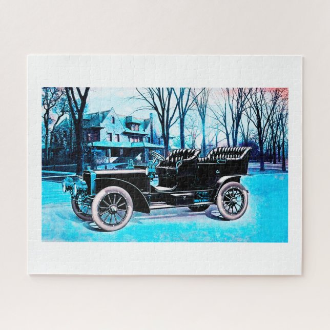 Puzzle Arte de auto vintage negro (Horizontal)