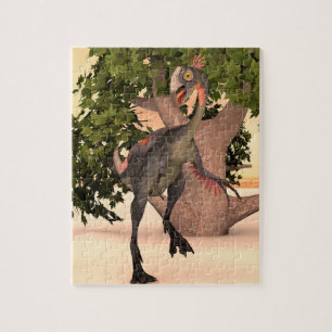 Puzzle Arte de aventura de dinosaurio Gigantoraptor para 