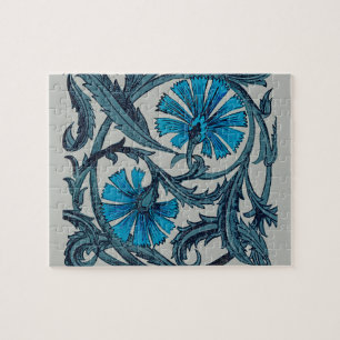 Puzzle Arte de azulejo decorativo vintage azul antiguo fl
