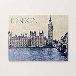 Puzzle Arte de Big Ben London Watercolor