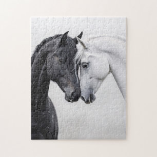 Puzzle Arte de caballos de Stallion en blanco y negro