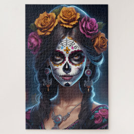 Puzzle Arte de calavera de azúcar - Elegancia floral